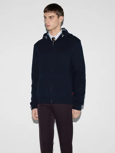 Gucci Reversible Gg Wool Jacket In Blue