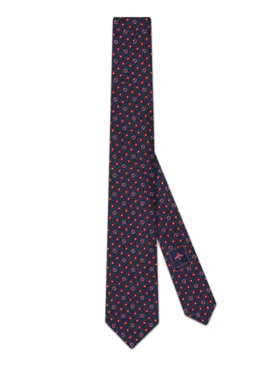 Gucci Silk Jacquard Tie In Blue