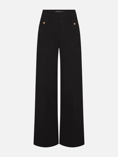Frame The Slim Palazzo Trouser Pants In Black
