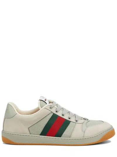 Gucci Gg-pattern Web Stripe Lace-up Sneakers In Multi