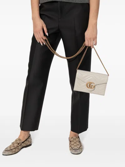 Gucci Super Mini Gg Marmont Bag In Matelassé Leather In Neutral