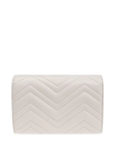 Gucci Super Mini Gg Marmont Bag In Matelassé Leather In Neutral