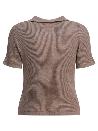 Guest In Residence Brown Cashmere Polo Shirt In Gray