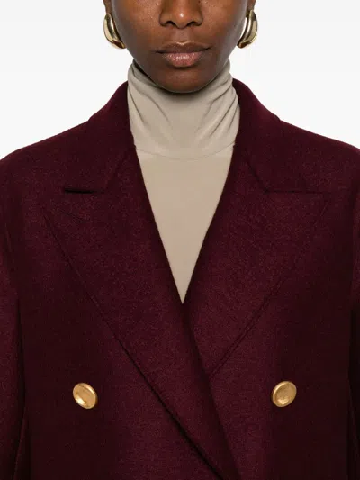 Harris Wharf London Wool Double-breasted Coat In Brown