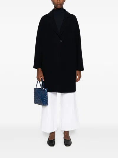 Harris Wharf London Wool Fabric Long Sleeves Coats With Notched Lapels In Black