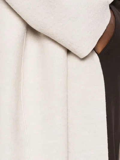 Harris Wharf London Wool High Neck Coat With Side Pockets In White