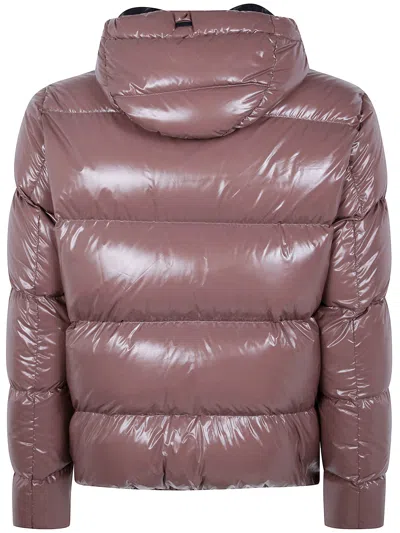Herno "bomber Gloss" Jacket In Brown