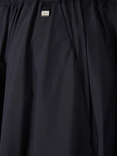 Herno Black Nylon Skirt Elastic Waist In Black