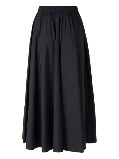 Herno Black Nylon Skirt Elastic Waist In Black