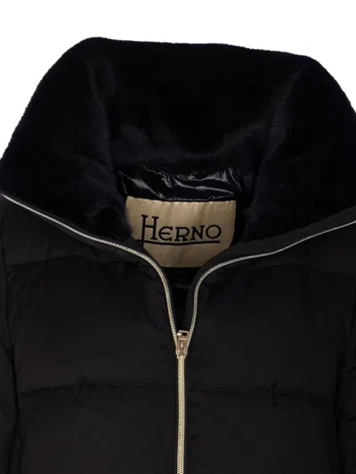 Herno Bell-sleeve Quilted Padded Jacket In Black