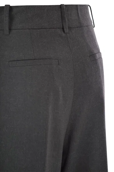 Herno Women Resort Trousers In Melange Fabric In Black