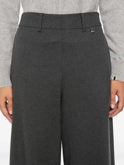 Herno Women Resort Trousers In Melange Fabric In Black
