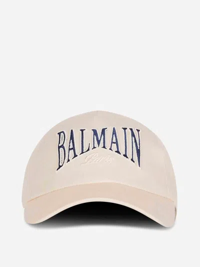 Balmain Embroidered-logo Baseball Cap In Neutral