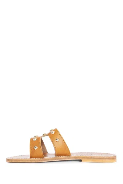 Kjacques Menandrepyr Studded Sandals In Orange
