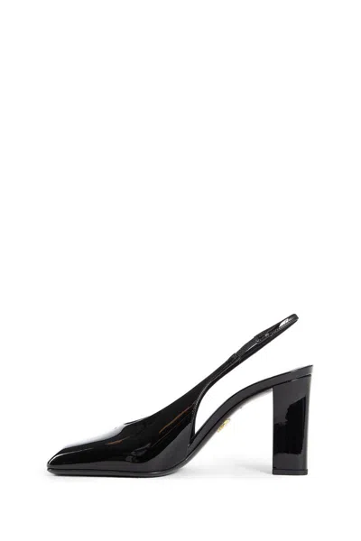 Prada Women Decolette Leather Heels In Black