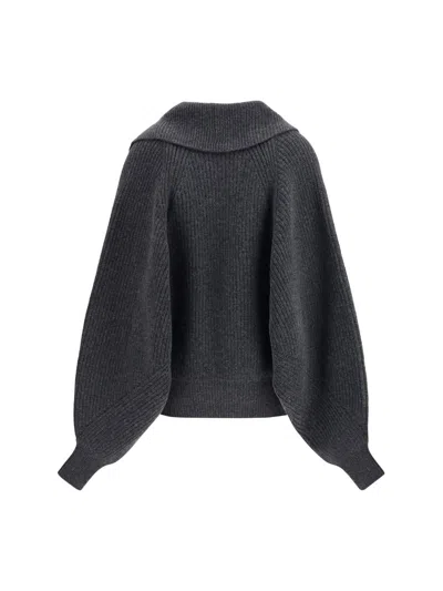 Balmain Oversized Wrap-effect Sweater In Gray