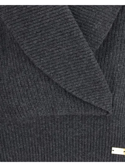 Balmain Oversized Wrap-effect Sweater In Gray