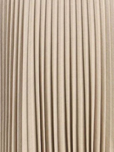 True Royal Pleated Wool Skirt In Neutral