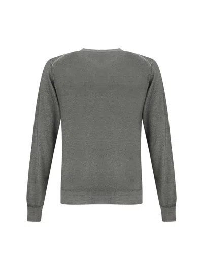 Cruciani V-neck Long-sleeve Sweater In Gray