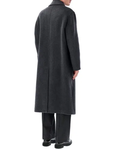 Sunflower Italian Wool Long Coat In Grey In Gray
