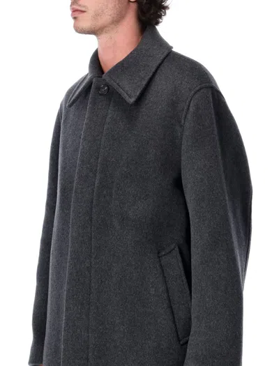 Sunflower Italian Wool Long Coat In Grey In Gray