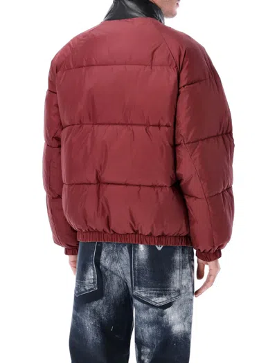 Emporio Armani Suedette And Nylon Reversible Jacket In Brown