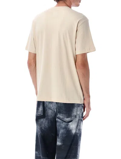 Emporio Armani Cotton Jersey T-shirt With New York Print In Neutral