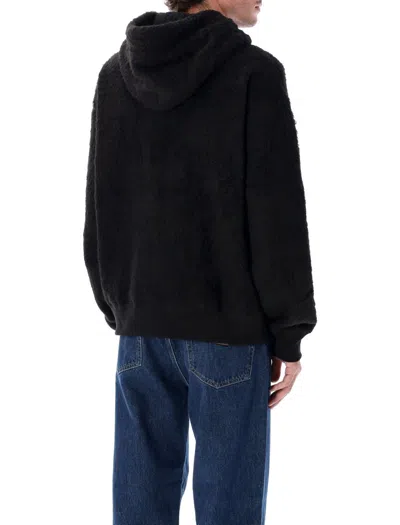 Huf Brushed Fleece Jacket With Kangaroo Pockets In Black