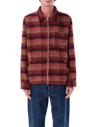 Huf Megablast Plaid Fuzzy Jacket In Purple