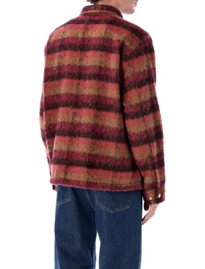 Huf Megablast Plaid Fuzzy Jacket In Purple