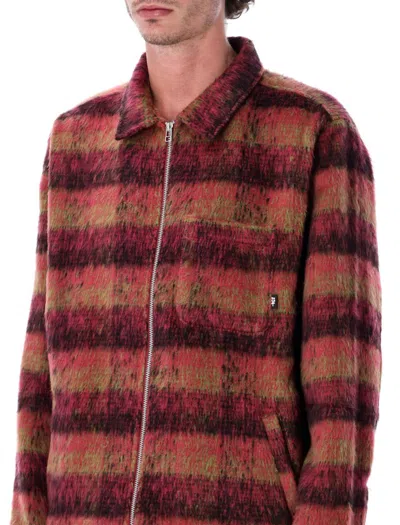 Huf Megablast Plaid Fuzzy Jacket In Purple
