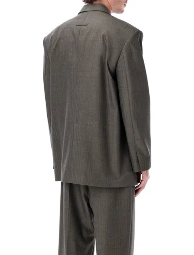 Fear Of God Chevron Wool Single-breasted Blazer In Gray