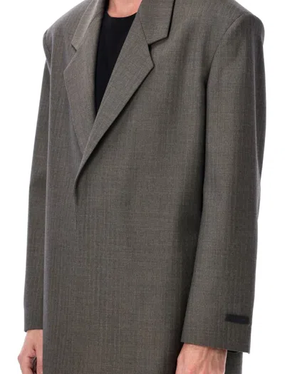 Fear Of God Chevron Wool Single-breasted Blazer In Gray