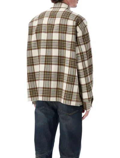 Ami Alexandre Mattiussi Checked Wool Overshirt Featuring Buttoned Cuffs In Multi