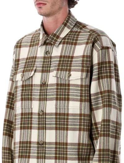Ami Alexandre Mattiussi Checked Wool Overshirt Featuring Buttoned Cuffs In Multi