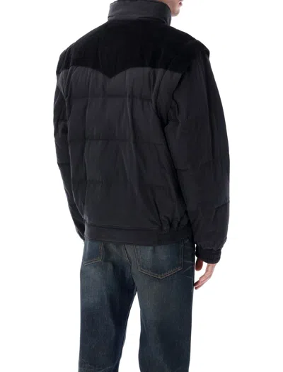 Isabel Marant Dawson Short Puffer Jacket In Cotton And Velvet In Black