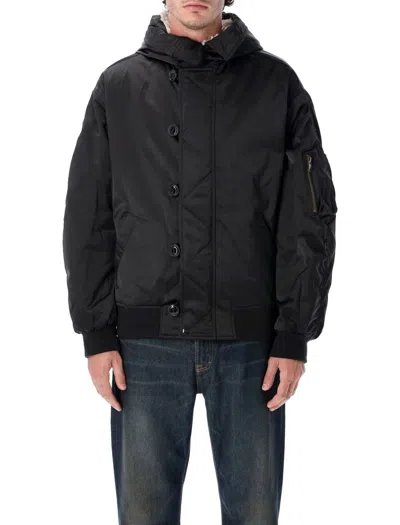 Isabel Marant Elroy Short Quilted Satin Nylon Coat In Black