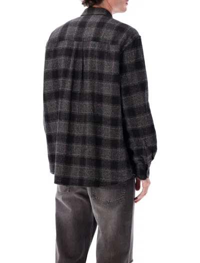 Our Legacy Long Sleeve Checked Shirt With Chest Pocket In Brown