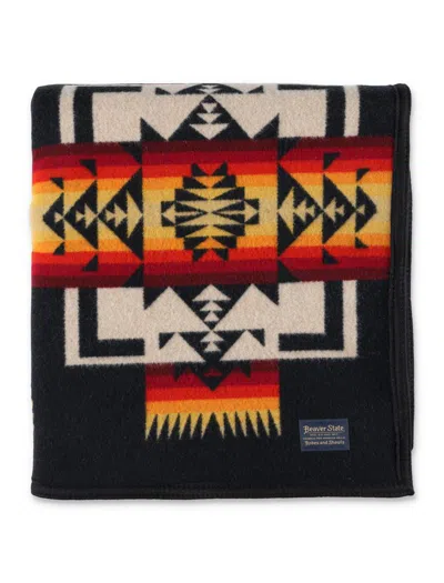 Pendleton Chief Joseph Wool Blend Black Blanket In Black