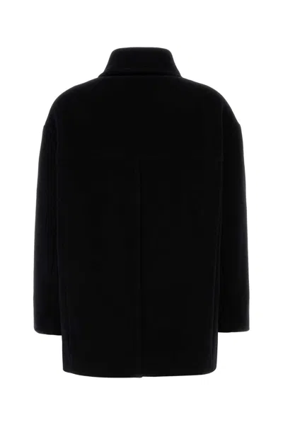 Isabel Marant Wool Blend Fiby Coat With Collared Neck In Black