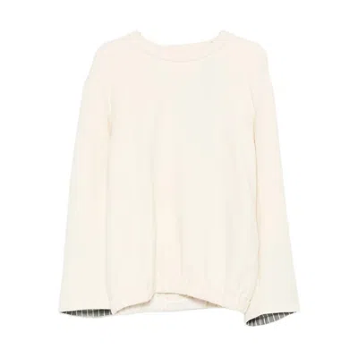 Carven Drop-shoulder Sweatshirt In White