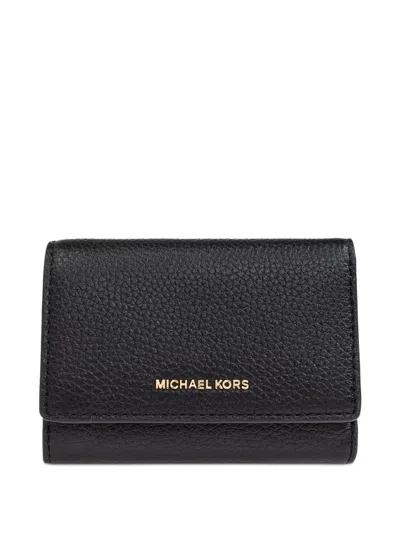 Michael Kors Textured Leather Wallet And Cardholder In Black