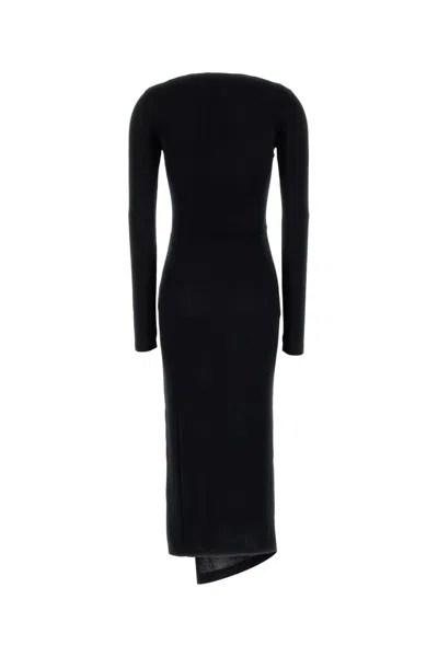 Isabel Marant Étoile Black Draped Jersey Jelina Long Dress In Blue