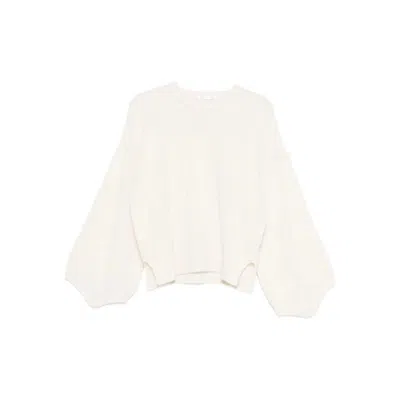 3311 Balloon-sleeve Sweater In White