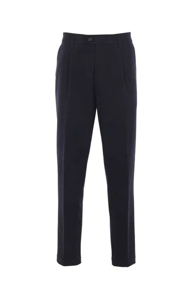 Eleventy Pleated Zipper Casual Pants In Black