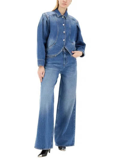 Isabel Marant Lemony High-rise Wide-leg Jeans In Blue