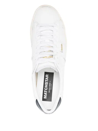 Golden Goose Matchstar Leather Sneakers In White