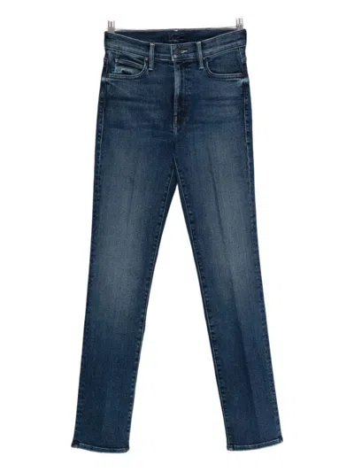 Mother Mid-rise Slim Fit Blu Jeans In Blue
