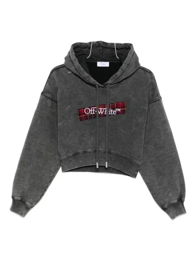 Off-white Check Flan Bookish Sweatshirt Gray In Gray
