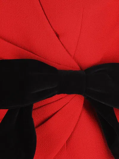 Valentino Tailored Jacket With Bow Detail And Long Sleeves In Red
